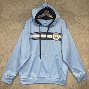 Official Manchester City Hoodie Men's Size L Light Blue Soccer Football‎ Sweater